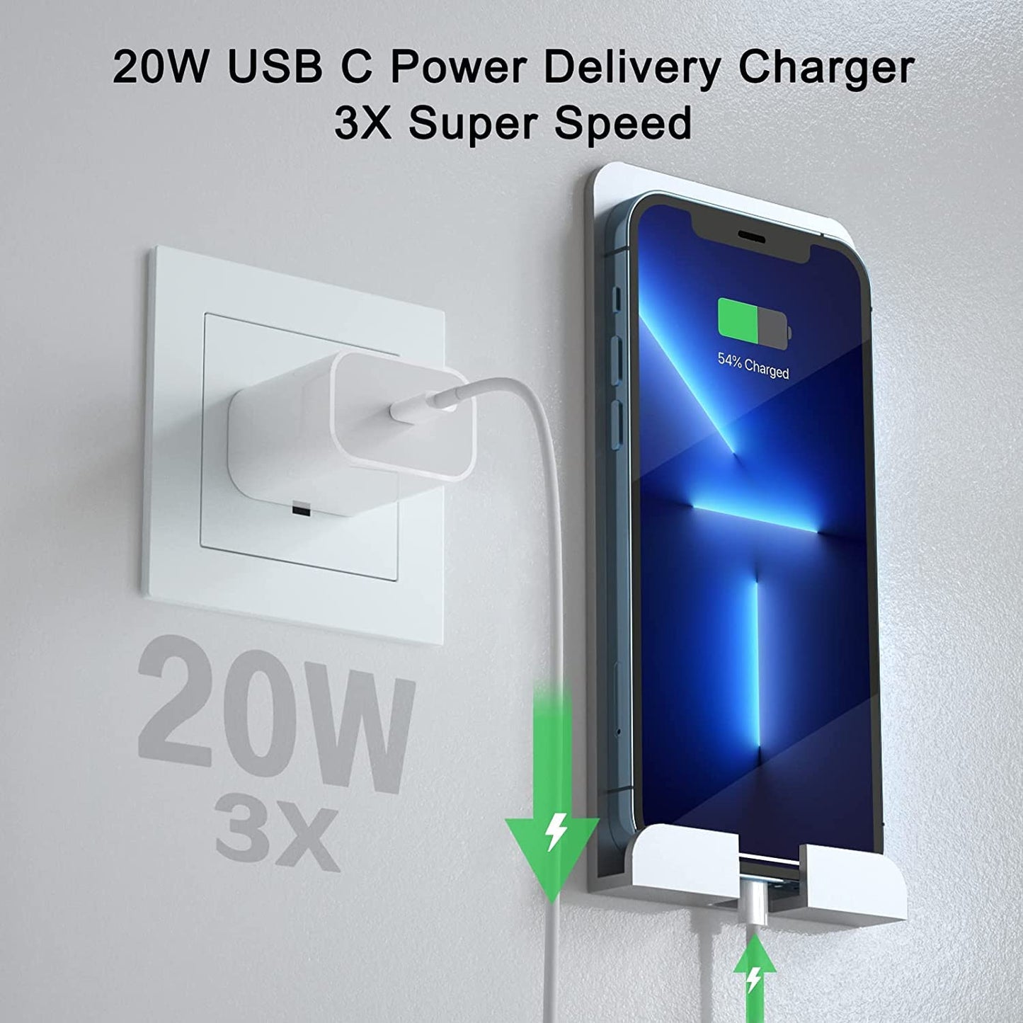 UWECAN Cargador para iPhone Original de 25w de 4A, Carga Ultra Rapida (Certificado Aple Mfi) Cubo con Cable de 1m. Tipo C. Compatible con iPhone, iPad y airpods OEM Premium OEM