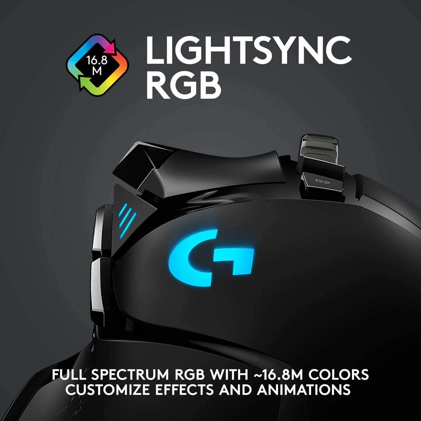 Logitech G Mouse inalámbrico para Juegos 502 Lightspeed con Sensor Hero 25K, Compatible con PowerPlay, Pesos sintonizables y Lightsync RGB, Negro