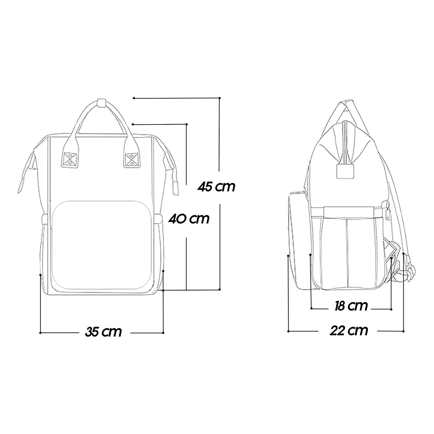 MONZÒ, Mochila Pañalera Multifuncional, Organizador para Viaje (VERDE)