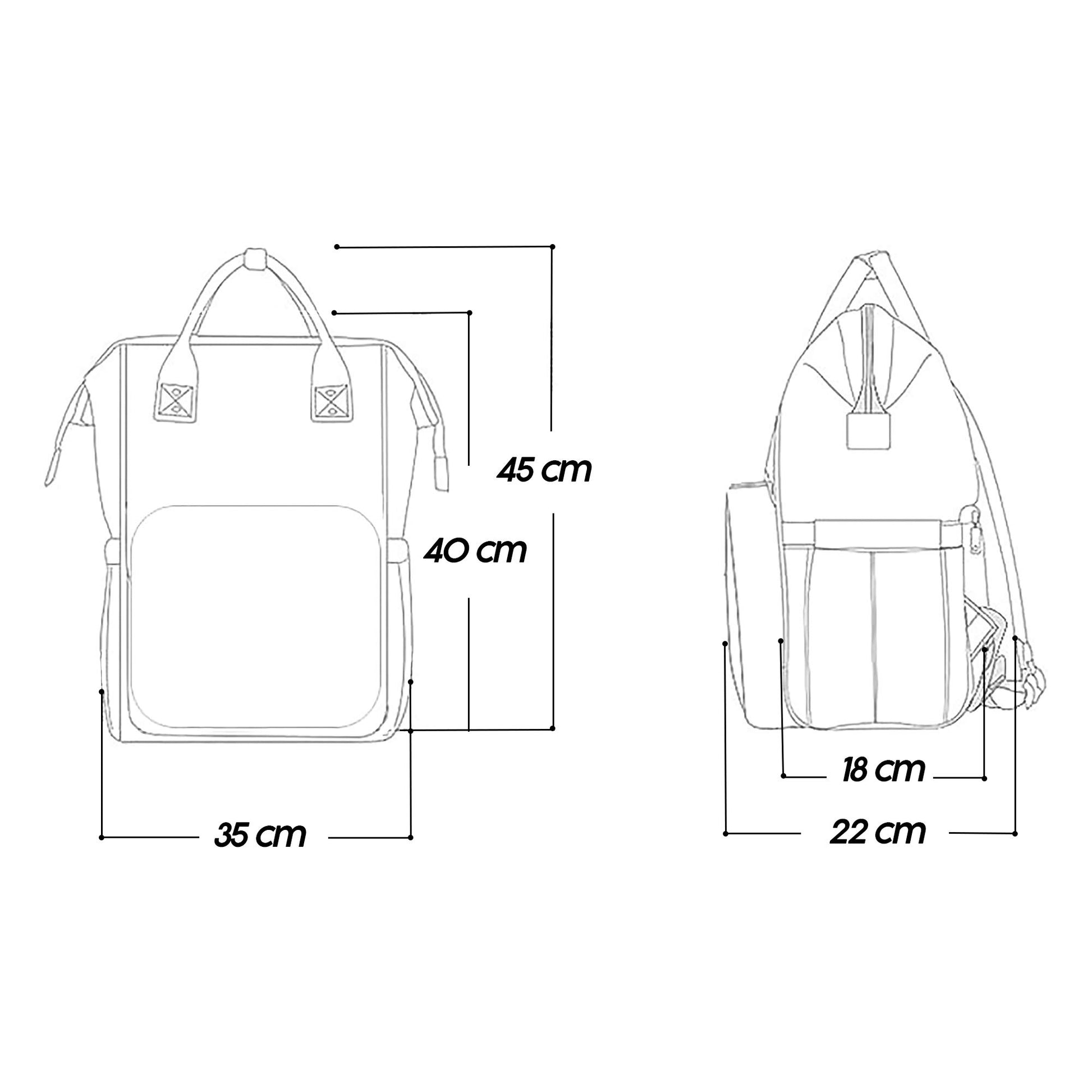 MONZÒ, Mochila Pañalera Multifuncional, Organizador para Viaje (VERDE)