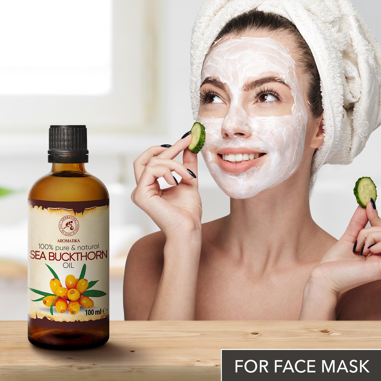 Aceite Orgánico de Espino Amarillo 100ml - Prensado en Frío - Cuidado Intensivo Rostro, Cabello y Piel - Protección UV, Anti-edad - Botella de Cristal - Compra en Línea