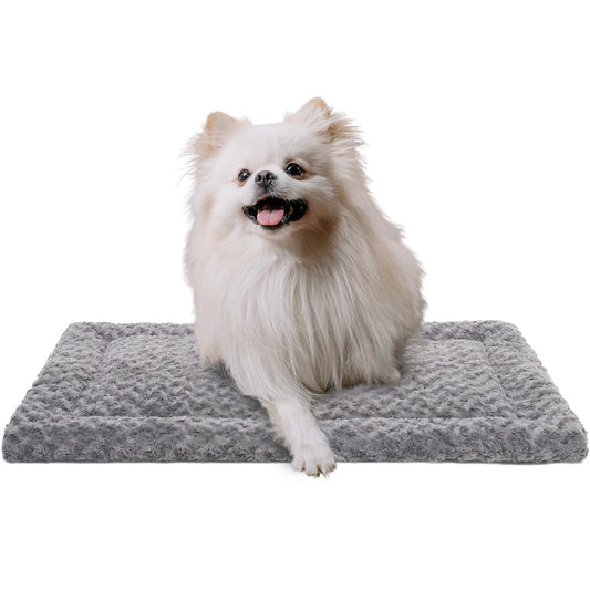 MADELALU Cama para Perro Mediano, Cama Perro Esponjosa y Acogedora, Cama para Perro Grande, Cama para Perro Soft Wear, Lavables Tapete para Perro, Adecuado para Jaula para Perro (Gris, 70x50cm)
