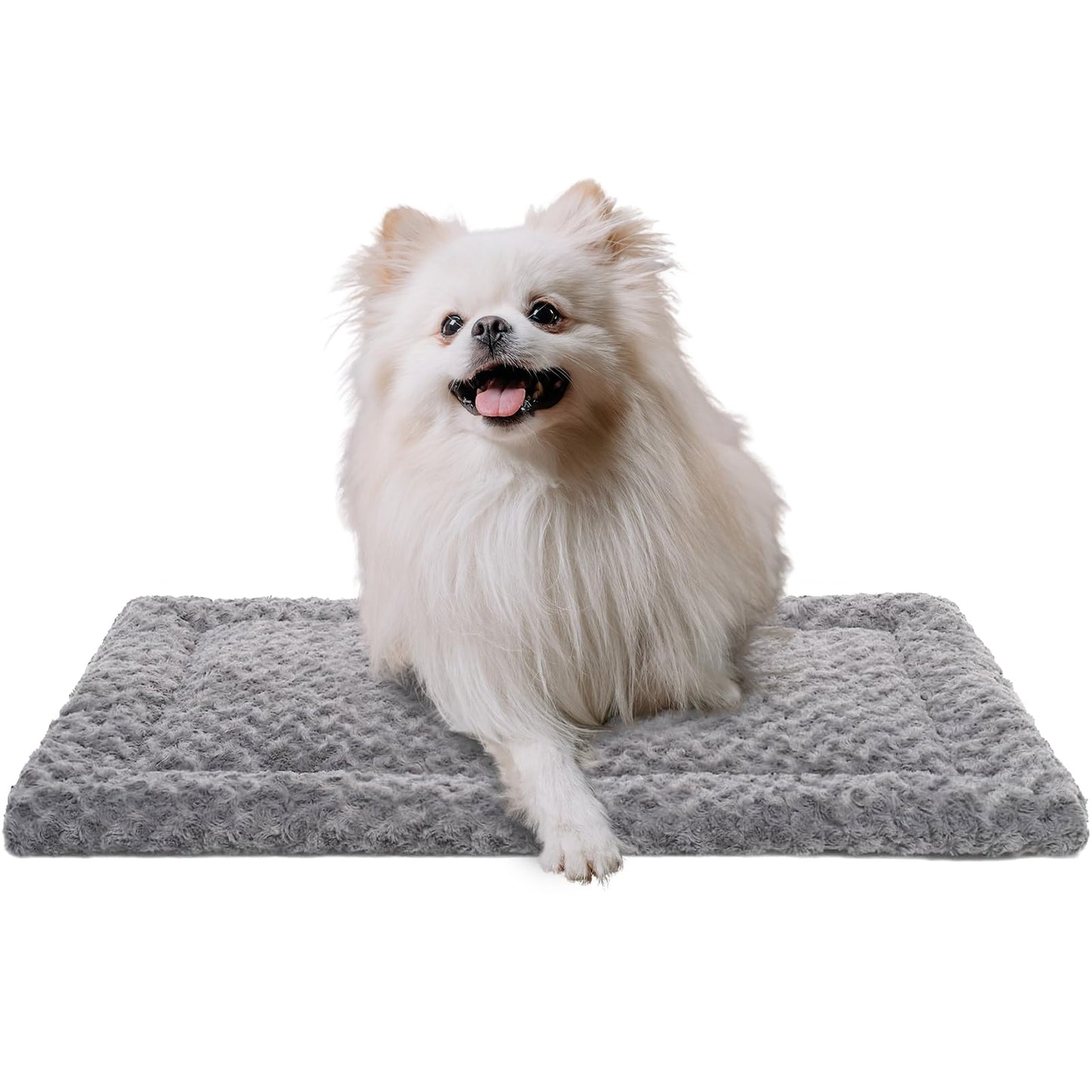 MADELALU Cama para Perro Mediano, Soft Wear Esponjosa y Acogedora, Lavable, Tapete para Mascota, Adecuado para Jaula (Gris, 60x40cm)