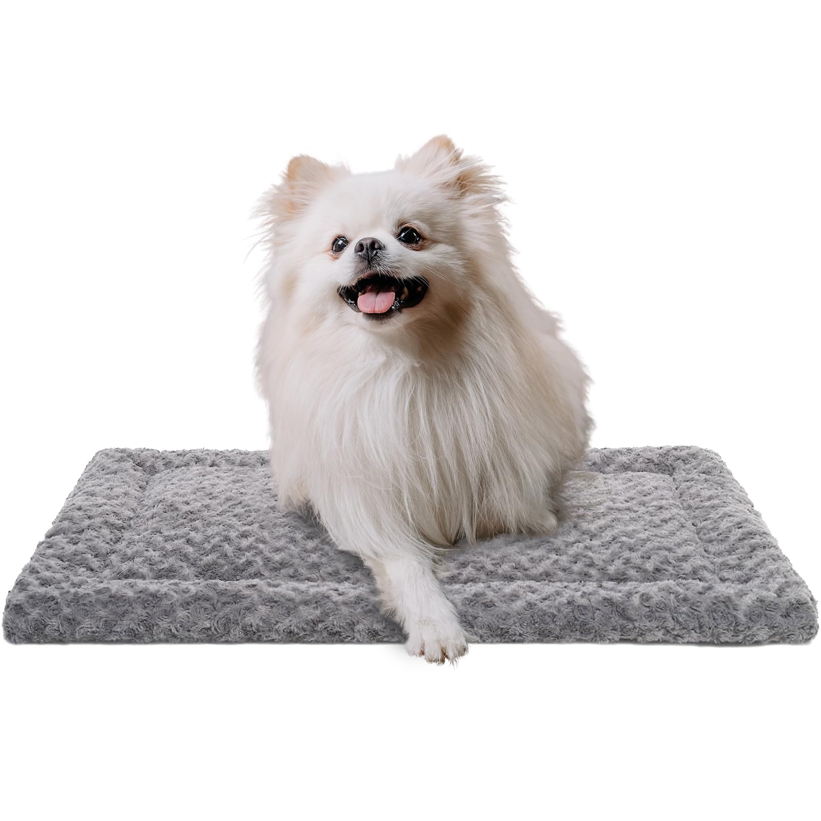 MADELALU Cama para Perro Mediano, Soft Wear Esponjosa y Acogedora, Lavable, Tapete para Mascota, Adecuado para Jaula (Gris, 60x40cm)
