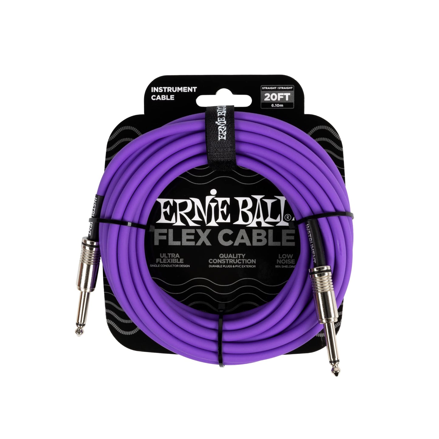 Cable Flex Instrumento Ernie Ball morado 20 Pies