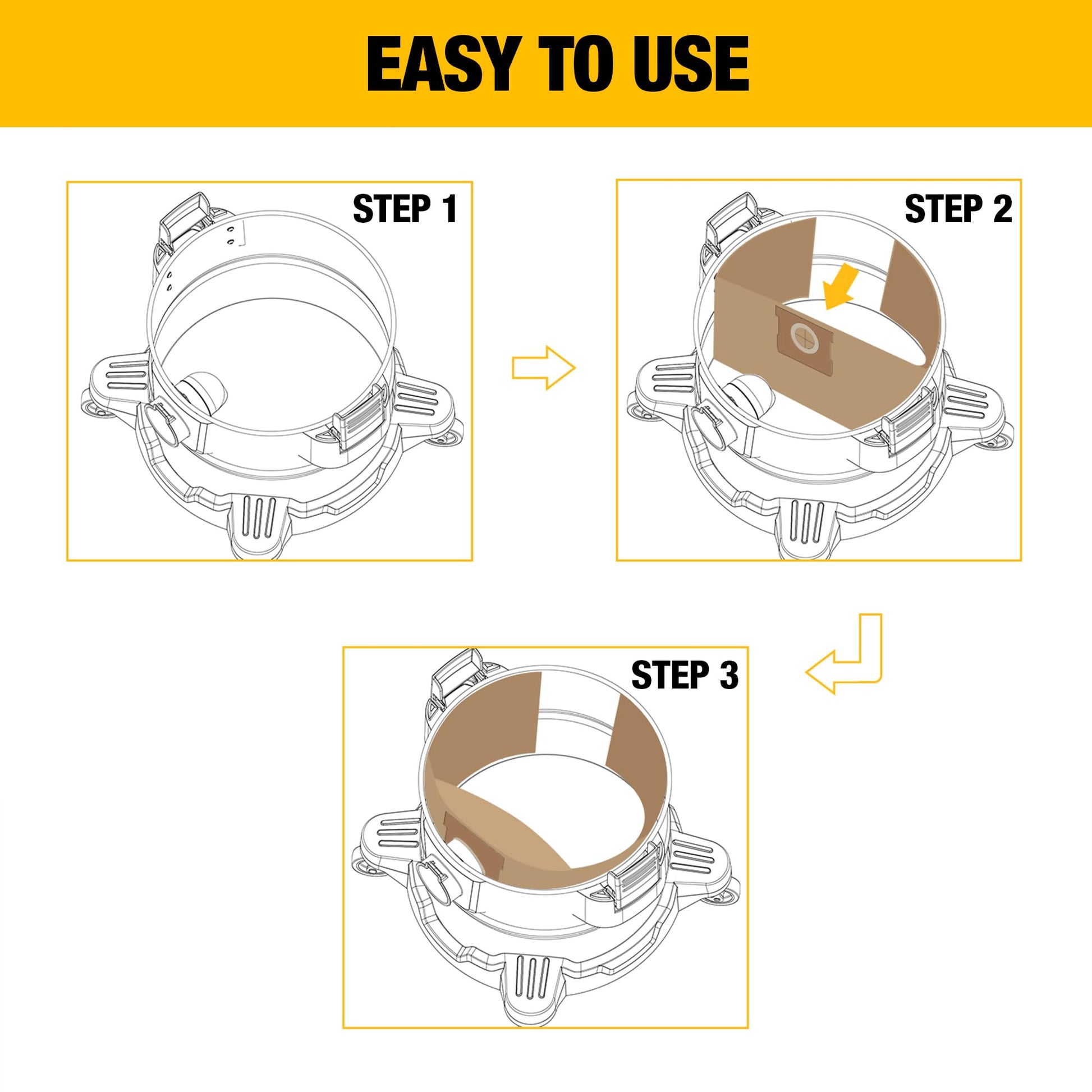 DEWALT DXVA19-4102, bolsa de filtro compatible con DXV12P DXV14P DXV16PA DXV16S