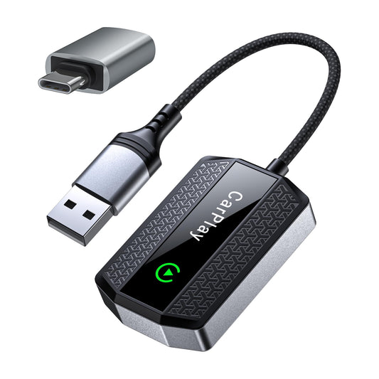 Adaptador Inalámbrico CarPlay Actualizado Tamaño Mini con Cable de Extensión USB para iPhone