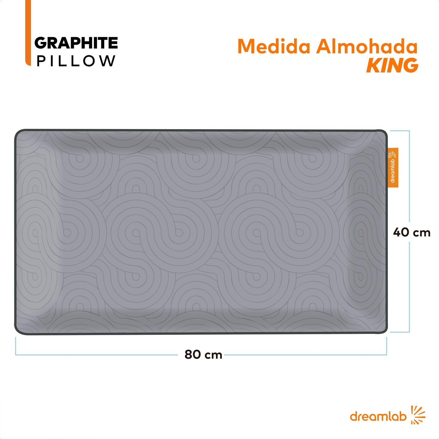 Almohada Dreamlab Graphite Memory Foam Hipoalergénica para Soporte King Size (2 Piezas)