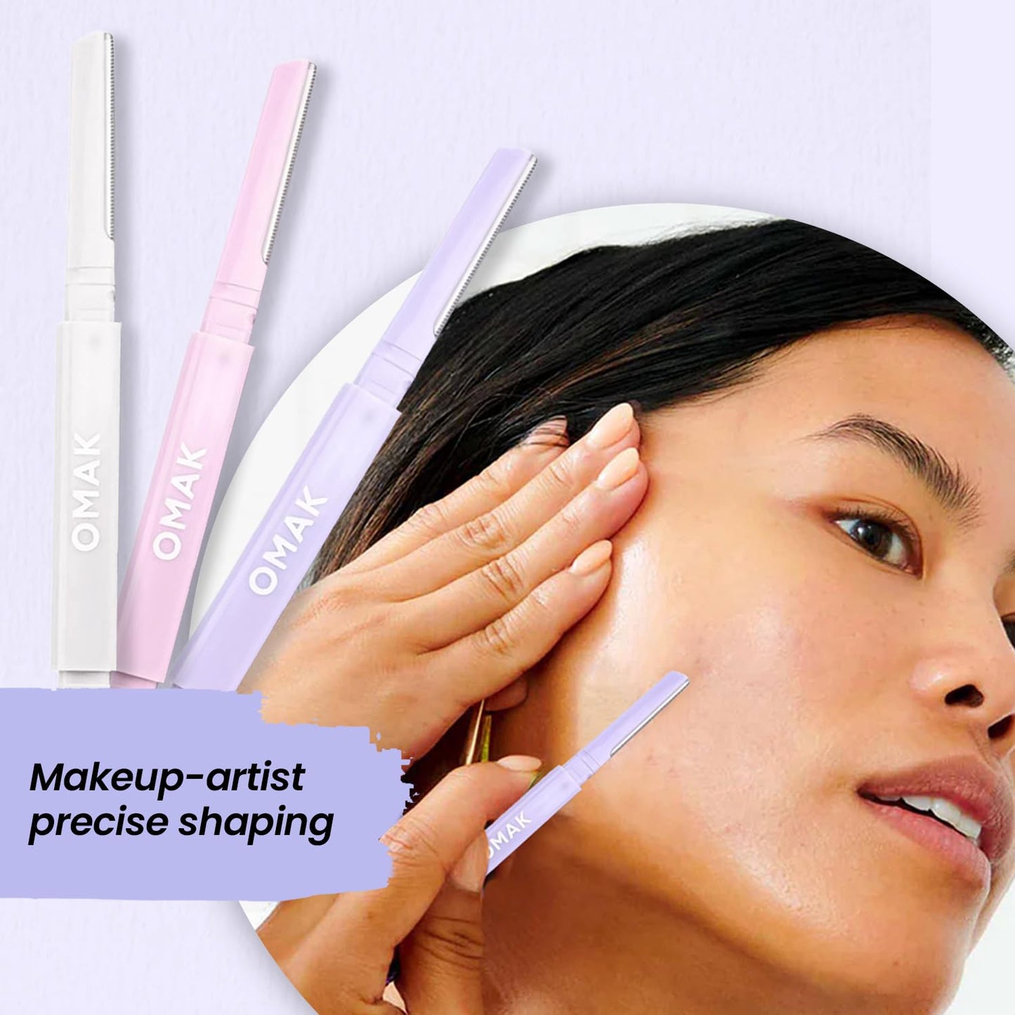 Generic Maquinilla de afeitar facial de doble punta para mujer – Herramienta para cejas y dermaplaning | Paquete de 6 = 12 cuchillas de acero inoxidable | Eliminador de vello facial y exfoliante para