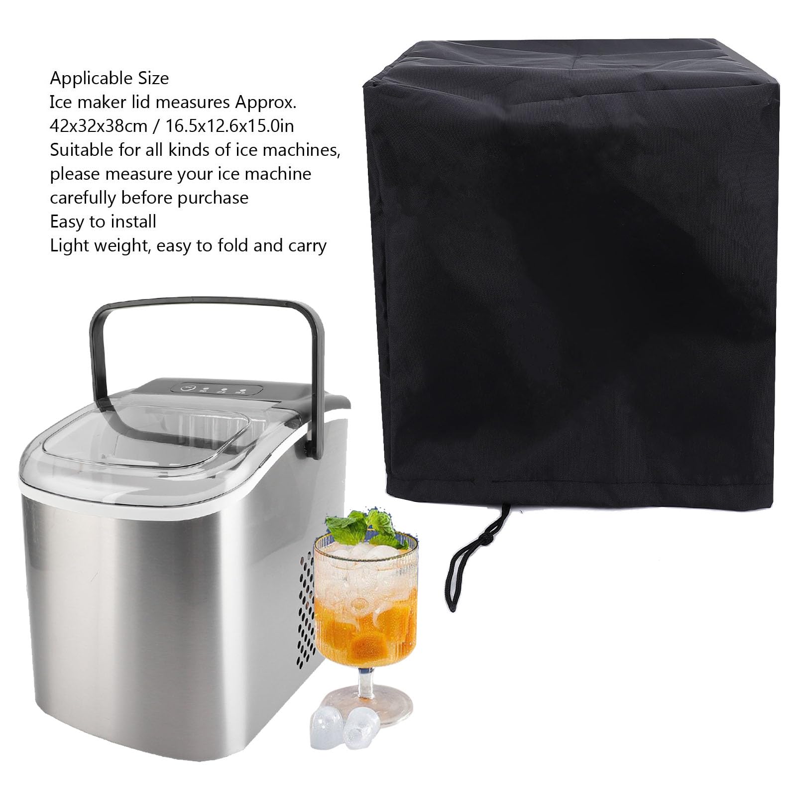Cubierta Impermeable para Máquina de Hielo de Encimera, Portátil, Cubierta Protectora de Tela Oxford 420D