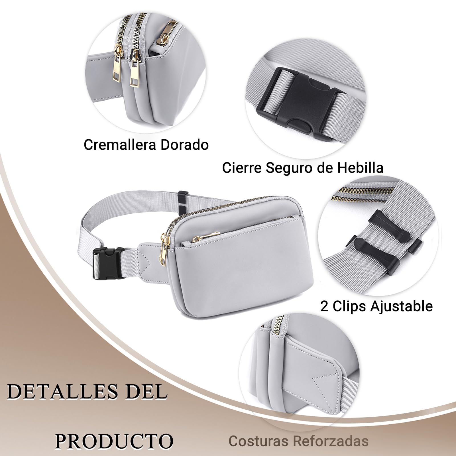 Cangureras de Moda - Cortelay Cangureras de Senderismo para Mujer Cangureras Deportiva con Correa Ajustable Impermeable Riñonera Mujer para Viaje Diario Cangurera para Correr