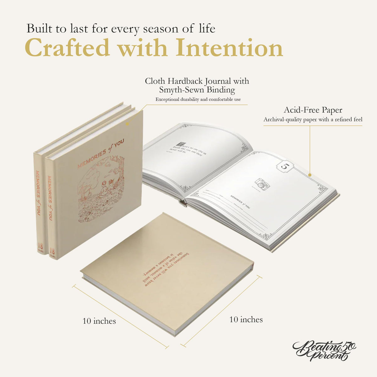 Libro de Memoria para Bebés Beating 50% Desde el Nacimiento Hasta los 18 Años con Indicaciones Guiadas y Espacios para Fotos