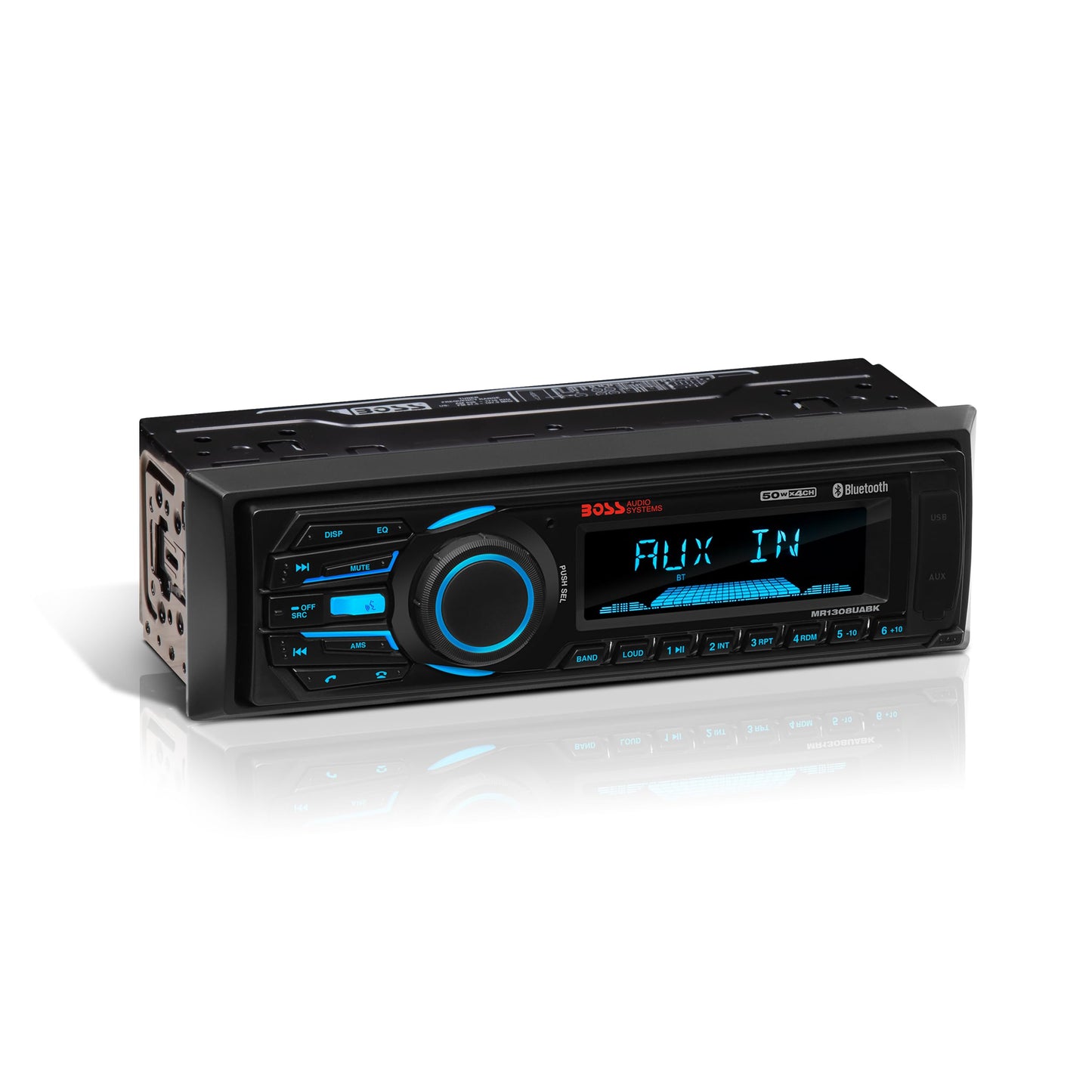 Boss Audio Systems MR1308UABK Single DIN Mechless Bluetooth Enabled MP3 Compatible Solid State Receiver