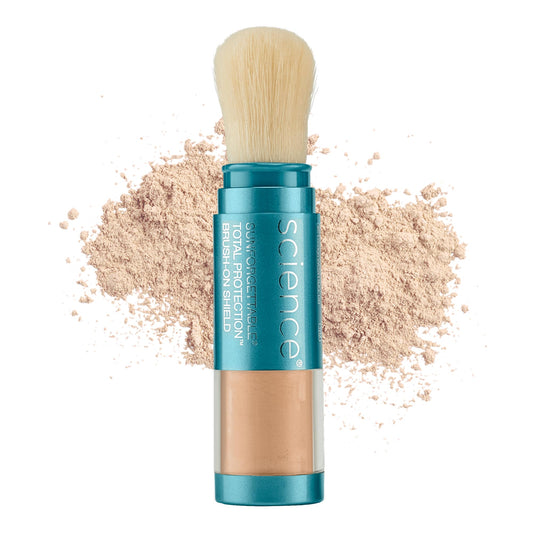 Colorescience. Sunforgettable Total Protection Brush-On Shield SPF 50, UVA /UVB, Protector solar mineral facial en polvo con color - Tono Medium, antioxidantes, traslucido, mate, 6gr.