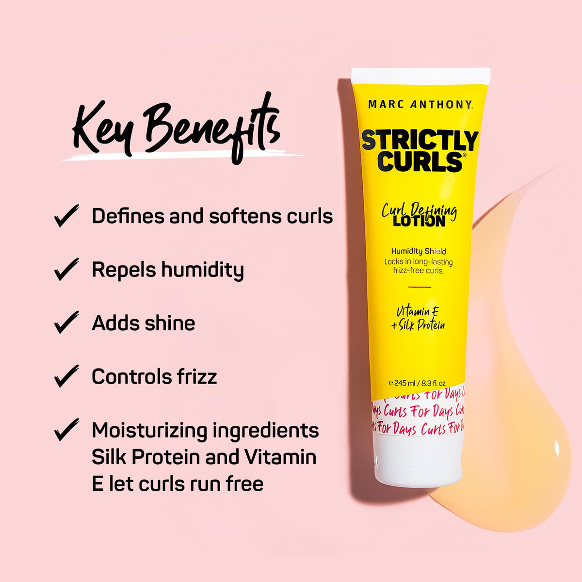 Marc Anthony Strictly Curls Curl Defining Styling Lotion, 8.3 Ounce Tube, 2 count