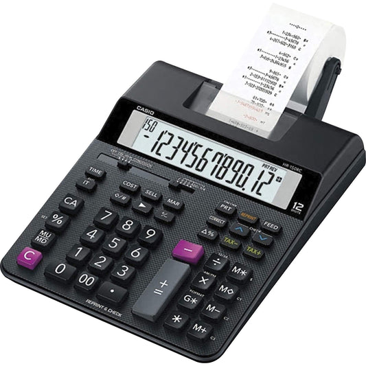 Casio HR-200RC - Calculadora de impresión de computadora con impresión de Doble Color y verificación de 150 Pasos, Costo/Venta/margen, impuestos y Calendario, Nueva versión de HR-150TM | Ideal para