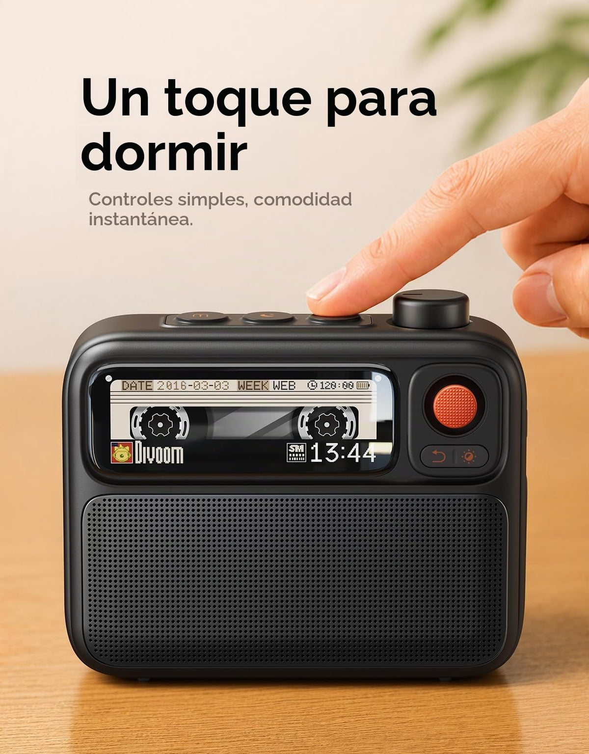 Máquina de Ruido Blanco Divoom Flowtoo Negro con Bocina Bluetooth y Despertador