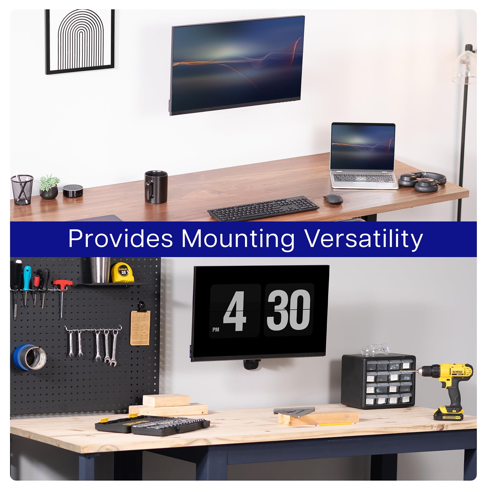 Soporte de Pared VIVO Negro con Brazo Neumático Ajustable para Monitores de 17 a 32 Pulgadas