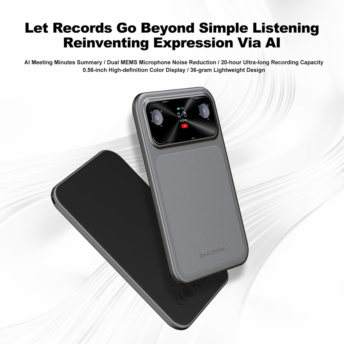 Grabadora de Voz iDoime IA 16 GB micrófono Dual transcripción multilingüe
