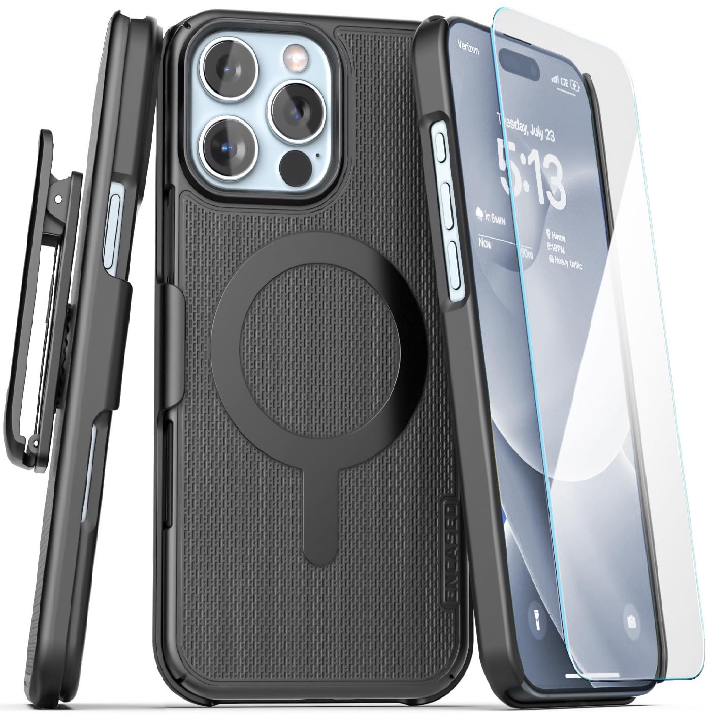 Funda con Clip para Cinturón Encased iPhone 16 Pro MAX Ultra delgada Compatible con MagSafe Serie Slimline
