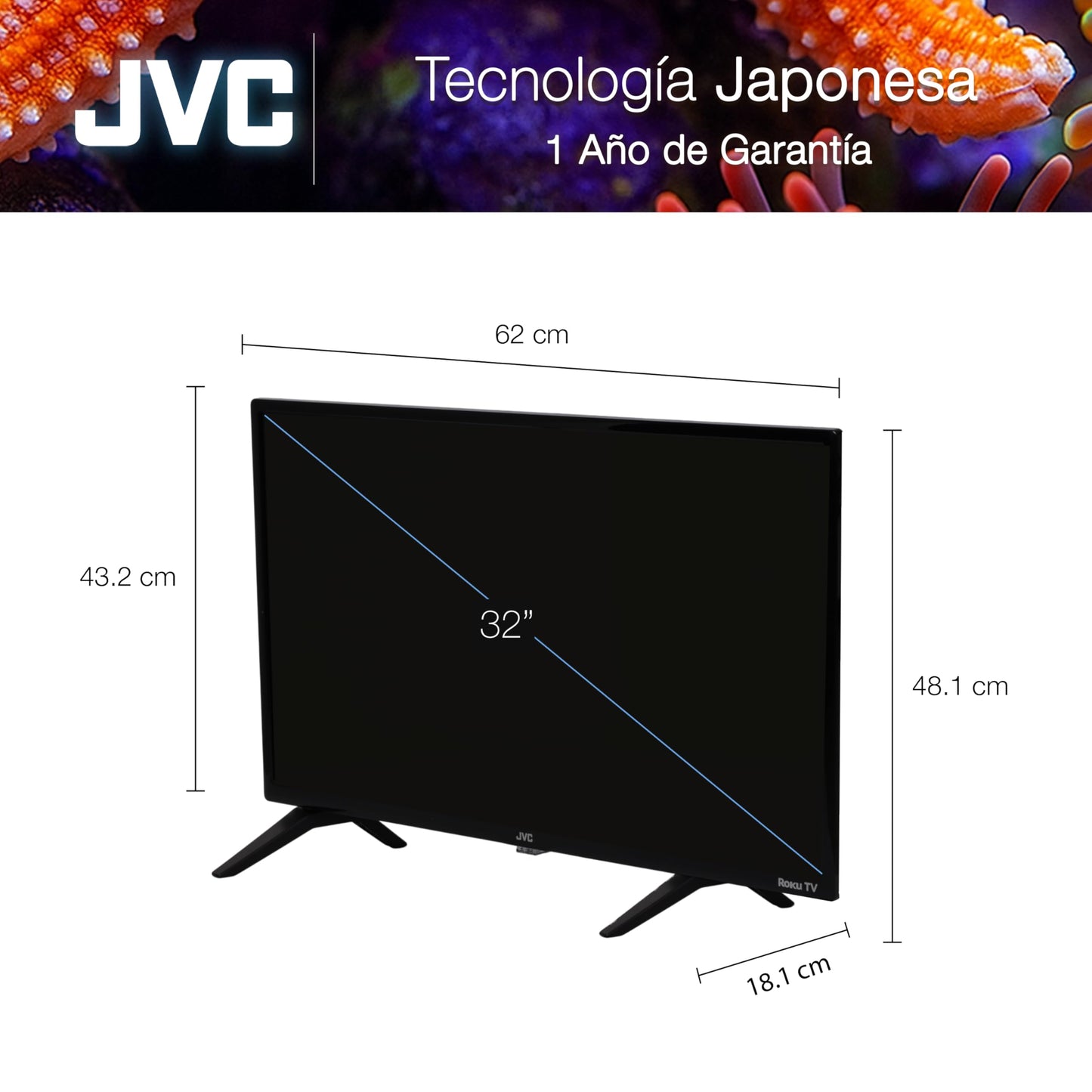JVC SI32R Televisor 32” Roku TV HD