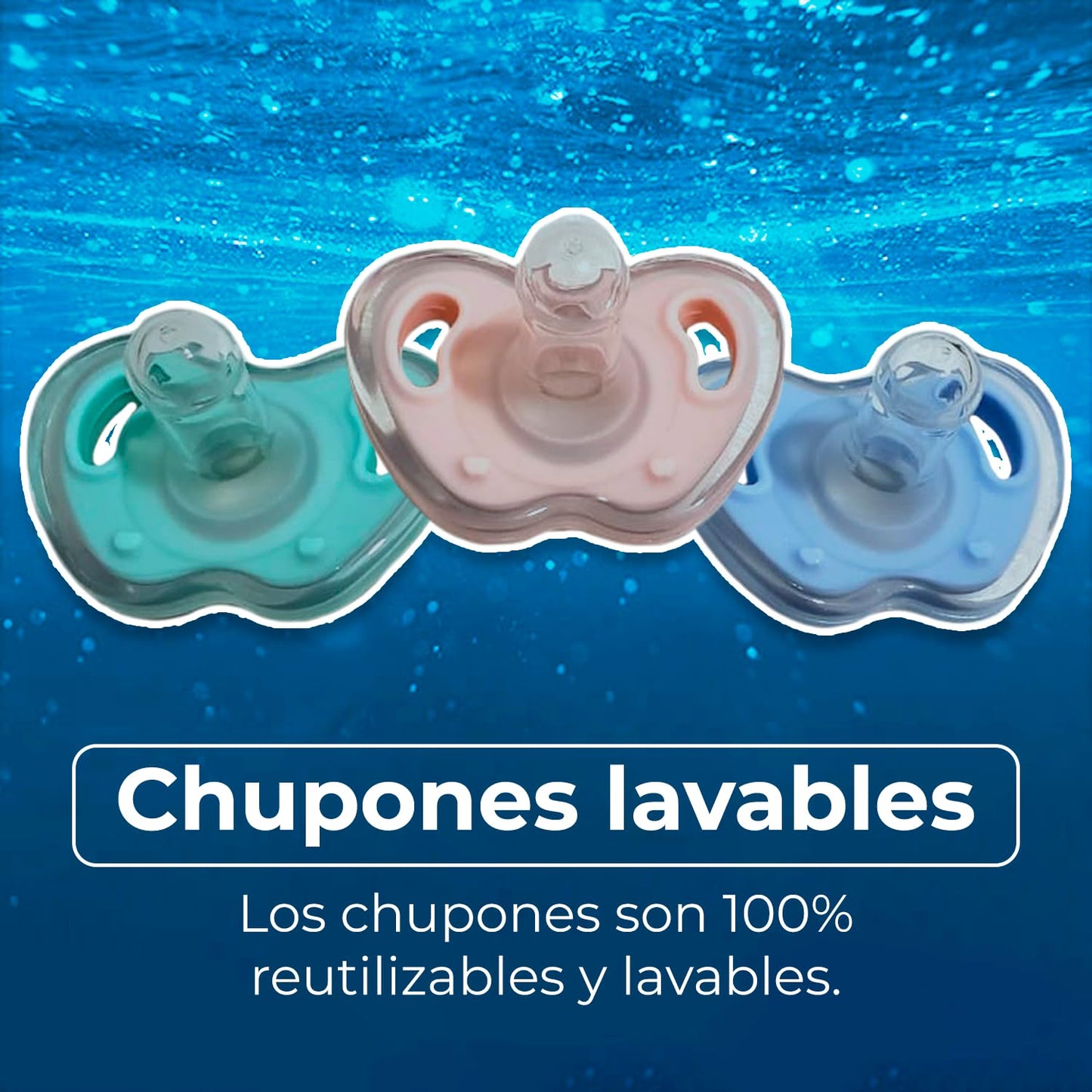 Chupón flexible de silicon con estuche de viaje antibacterias y clip sujetador, 0m+ (verde)