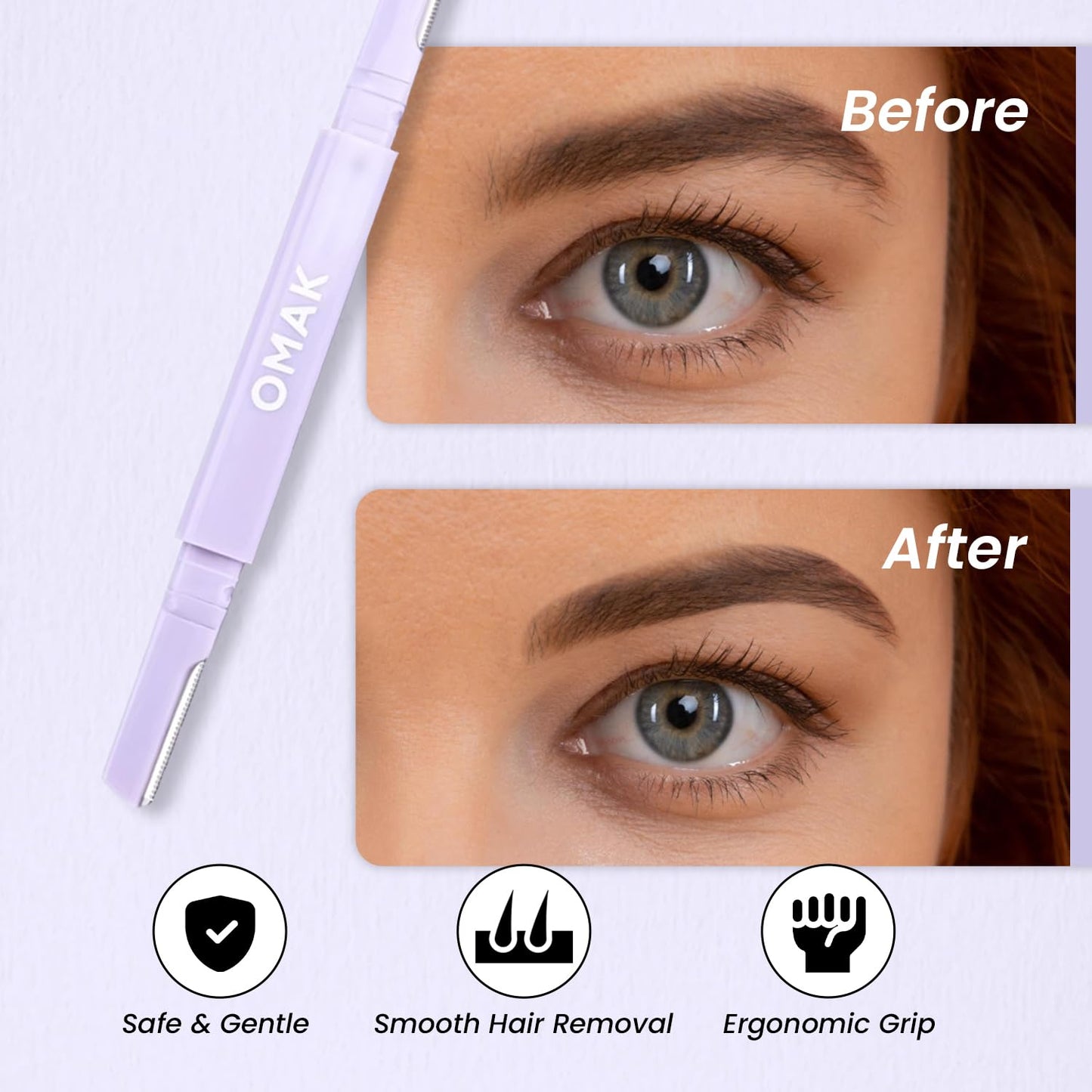 Generic Maquinilla de afeitar facial de doble punta para mujer – Herramienta para cejas y dermaplaning | Paquete de 6 = 12 cuchillas de acero inoxidable | Eliminador de vello facial y exfoliante para
