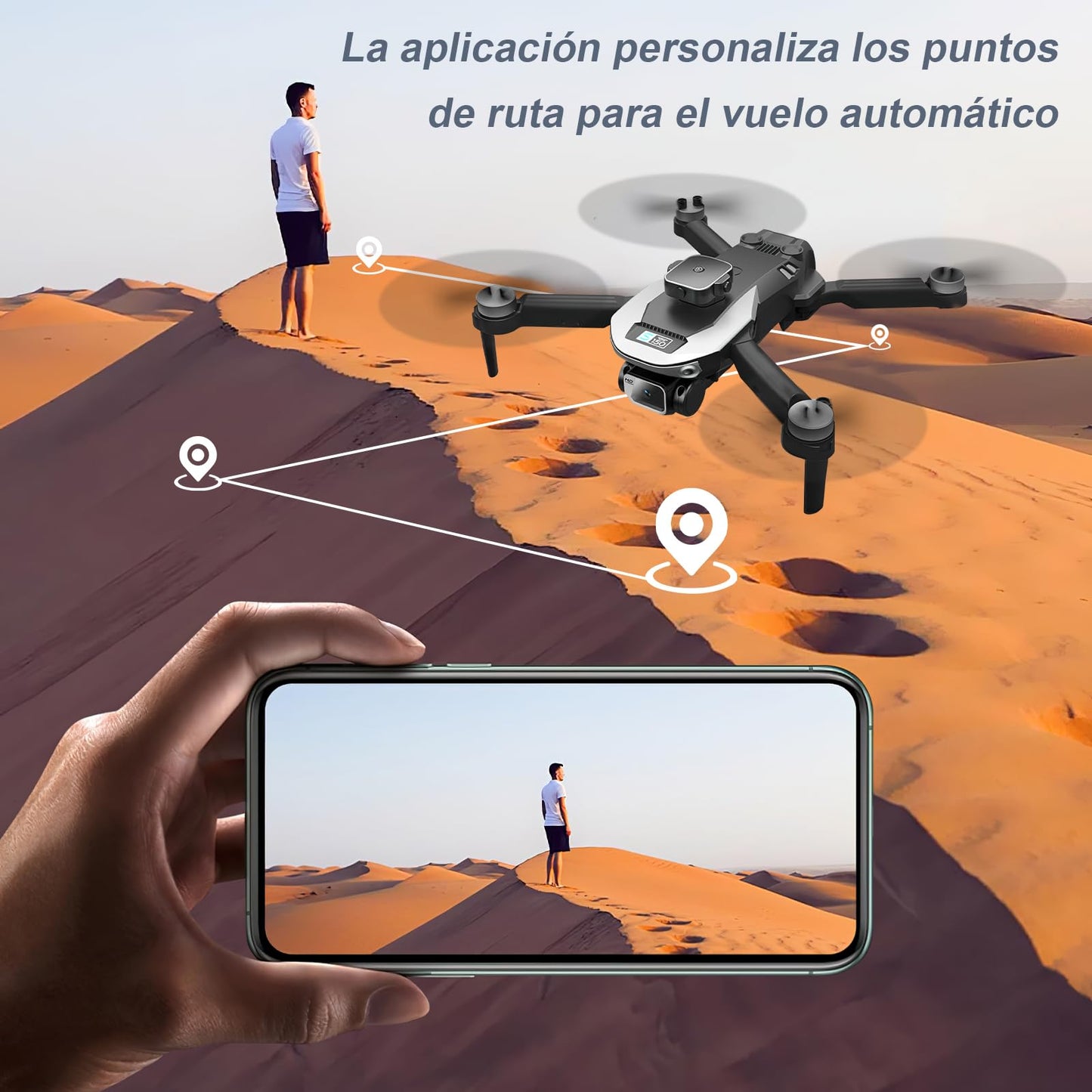 AXIDUN-Mini Drones con Cámara 4K，Evitación de Obstáculos en 360°，Los Drones Sin Escobillas Son Duraderos y Resistentes a Los Choques,Cámara Dual 4K,Rastrear El Vuelo,Drone de Largo Alcance y Flujo óptico Profesional，3 Baterias,Mini Drone para Adolescen