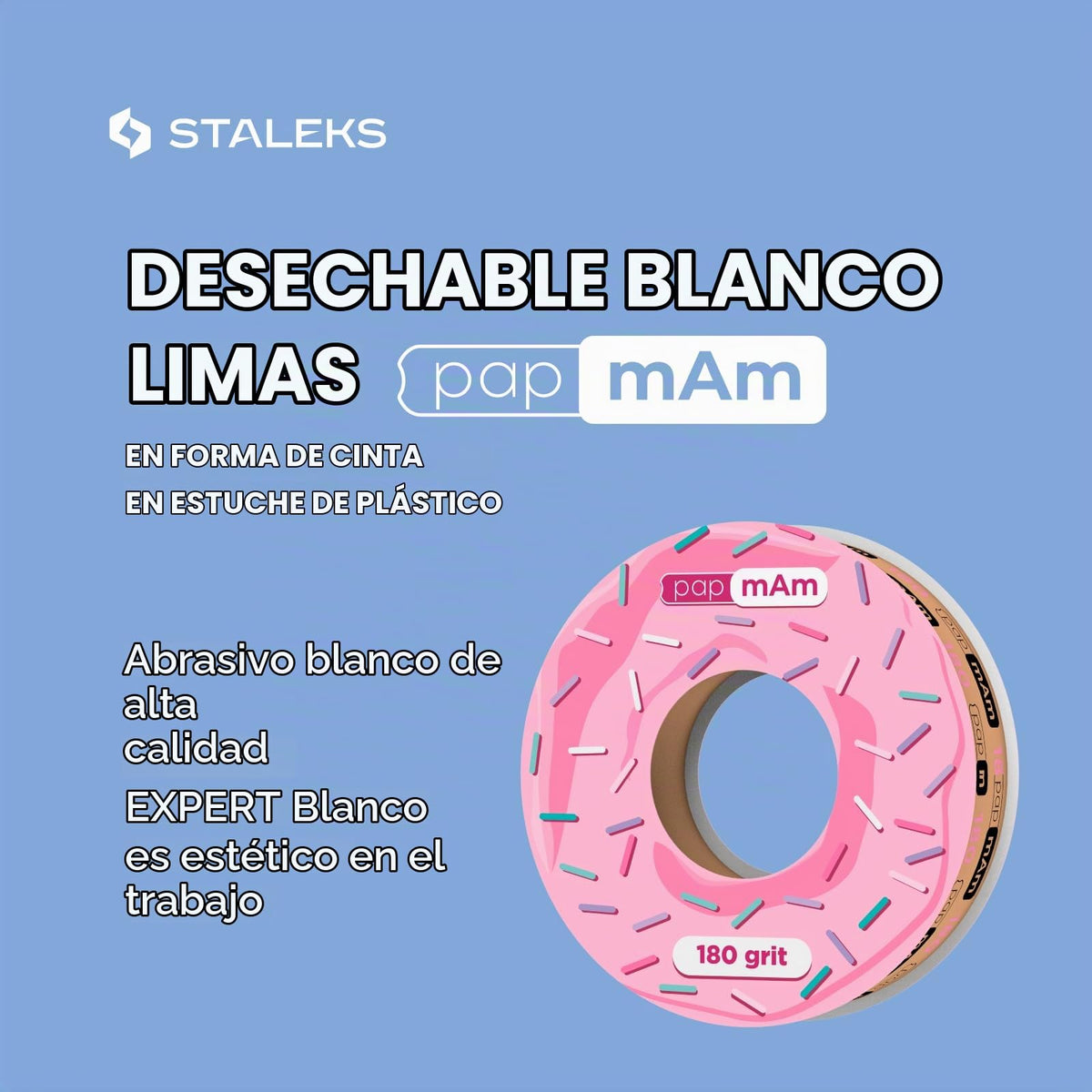 STALEKS PRO Expert PapmAm - Rollo de repuesto para lima de uñas, grano 180