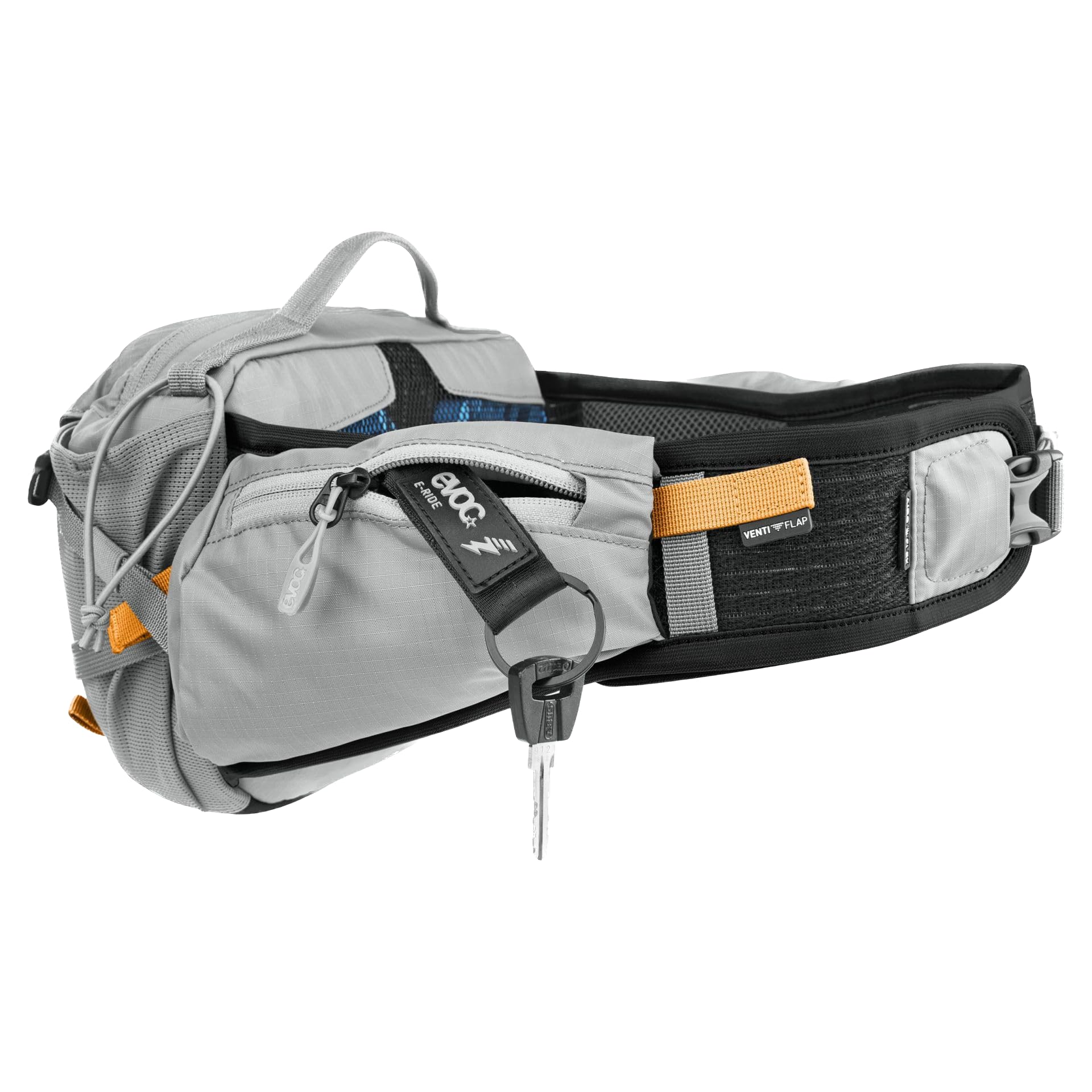 Bolsa de Cintura EVOC Gris Piedra con AIRFLOW y AIRO Flex para e-Bike Tours y Trails (3L de Capacidad)