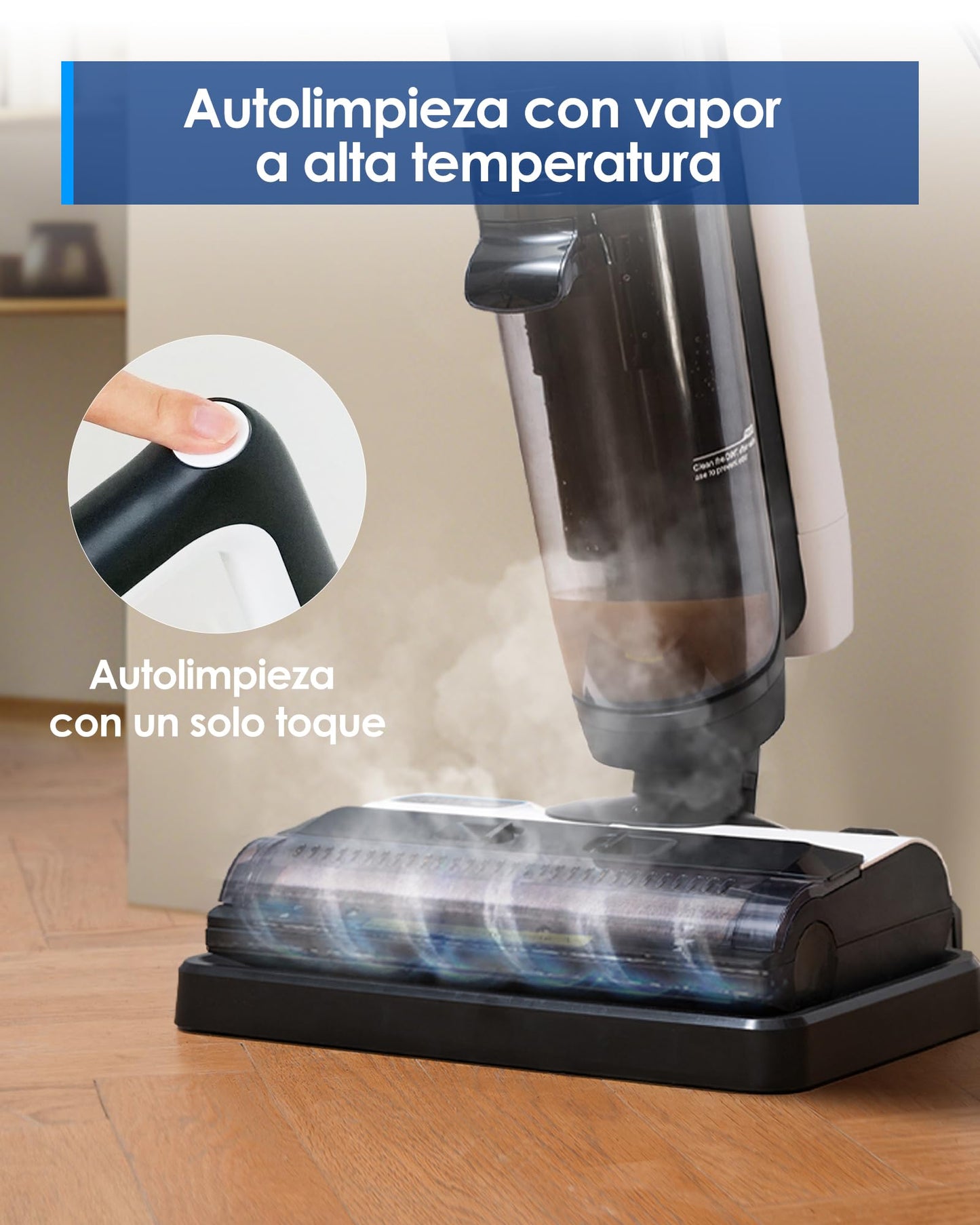 Aspiradora Tineco IFLOOR 5 Steam Blanca Todo en Uno para Suelos de Madera Dura para Mujer
