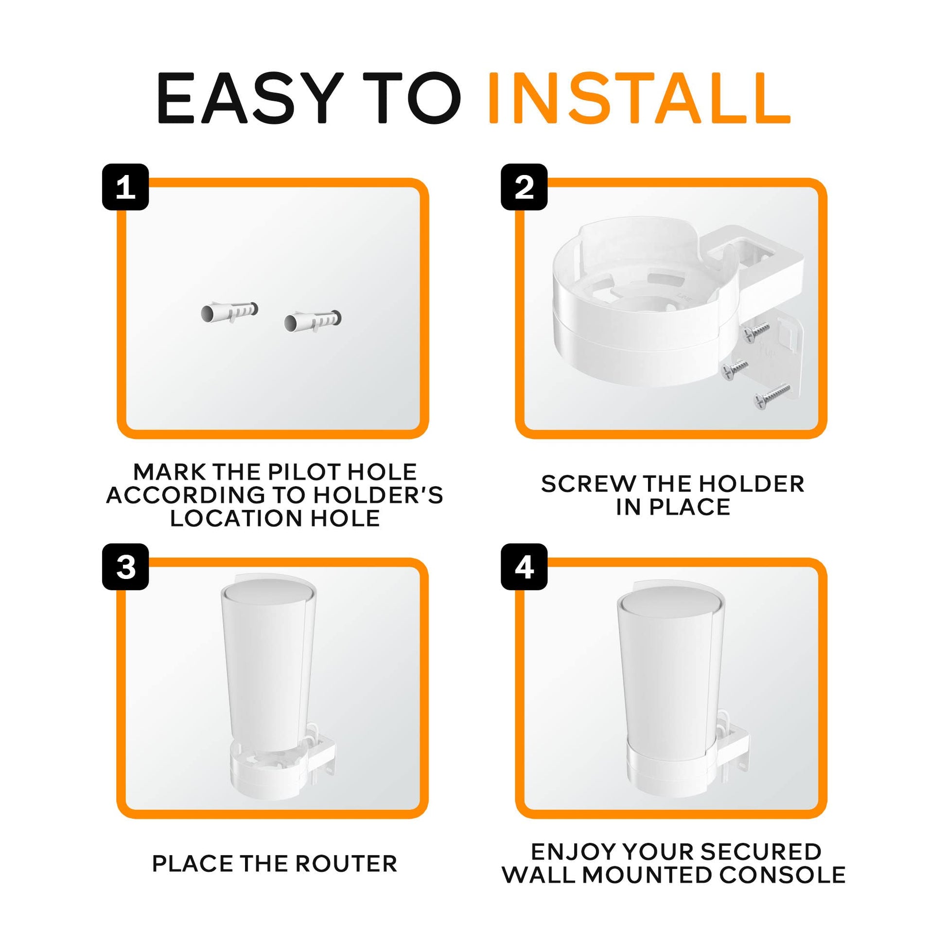 BANGCHEER-Soporte de pared para TP-Link, Deco X90/X95/XE200 WiFi 6 Soporte de pared con organizador de cables, sistema WiFi de malla para el hogar, soporte resistente, soporte de pared TP-Link Router