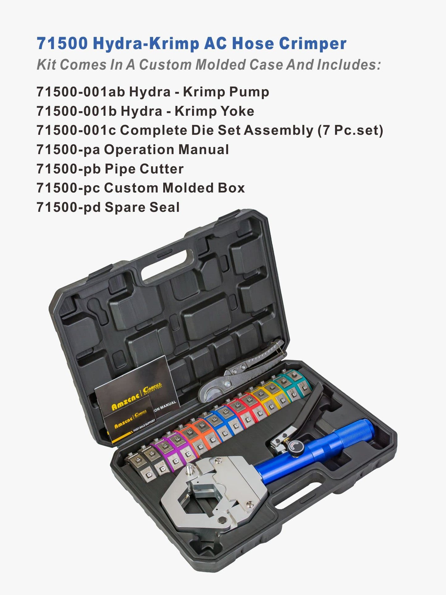 Kit de Crimpadora de Manguera Hidráulica AMZCNC 71500 para Reparación de Aire Acondicionado