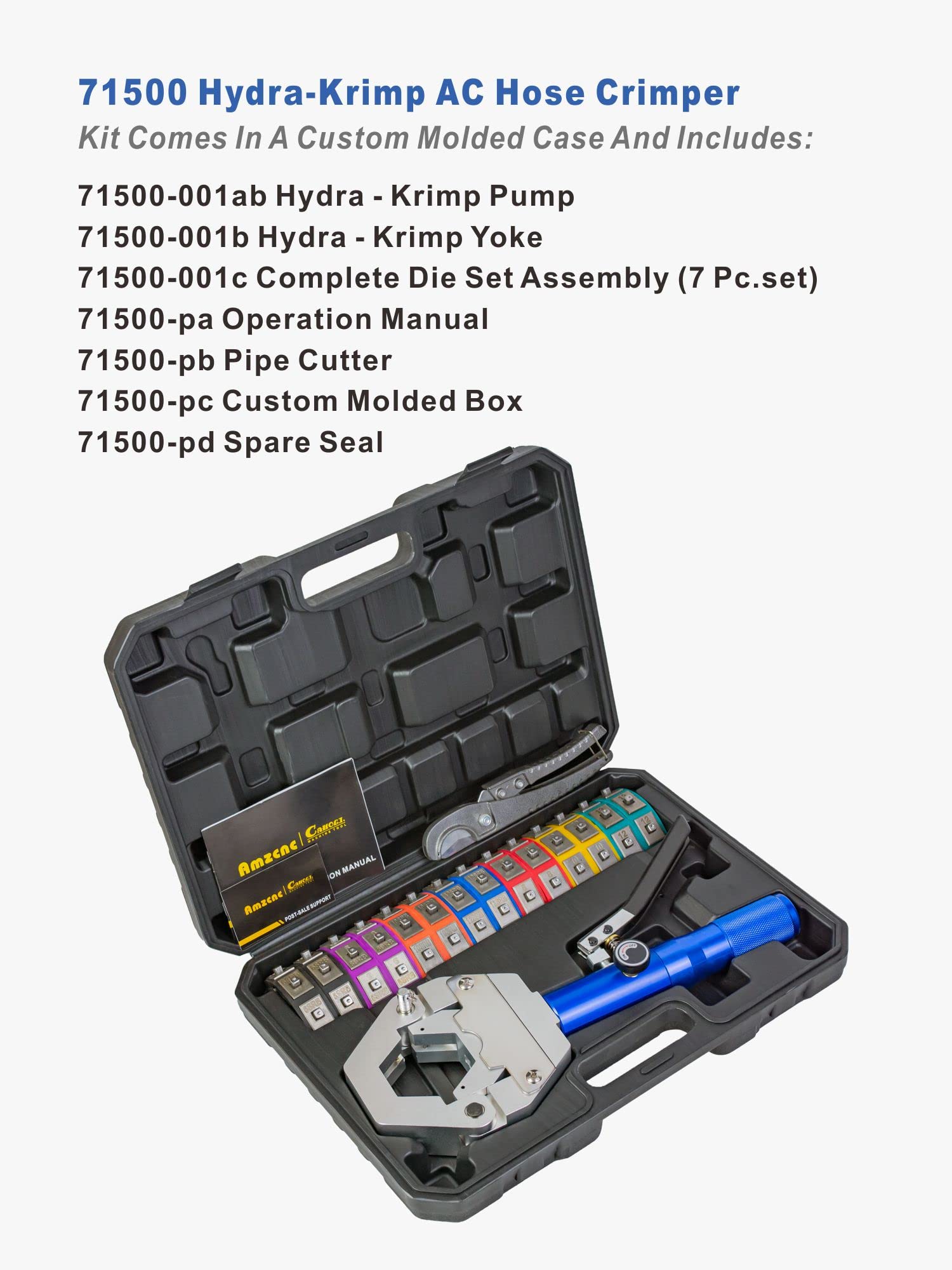 Kit de Crimpadora de Manguera Hidráulica AMZCNC 71500 para Reparación de Aire Acondicionado