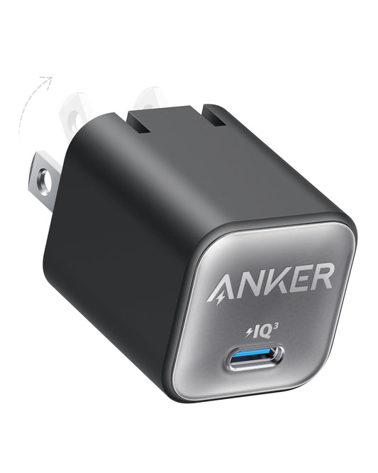 Anker Nano - Cargador USB C, 30 W, PIQ 3.0, Plegable, Cargador de iPhone de Carga rápida para iPhone 16/15 Series, Galaxy, iPad, Compatible con MagSafe
