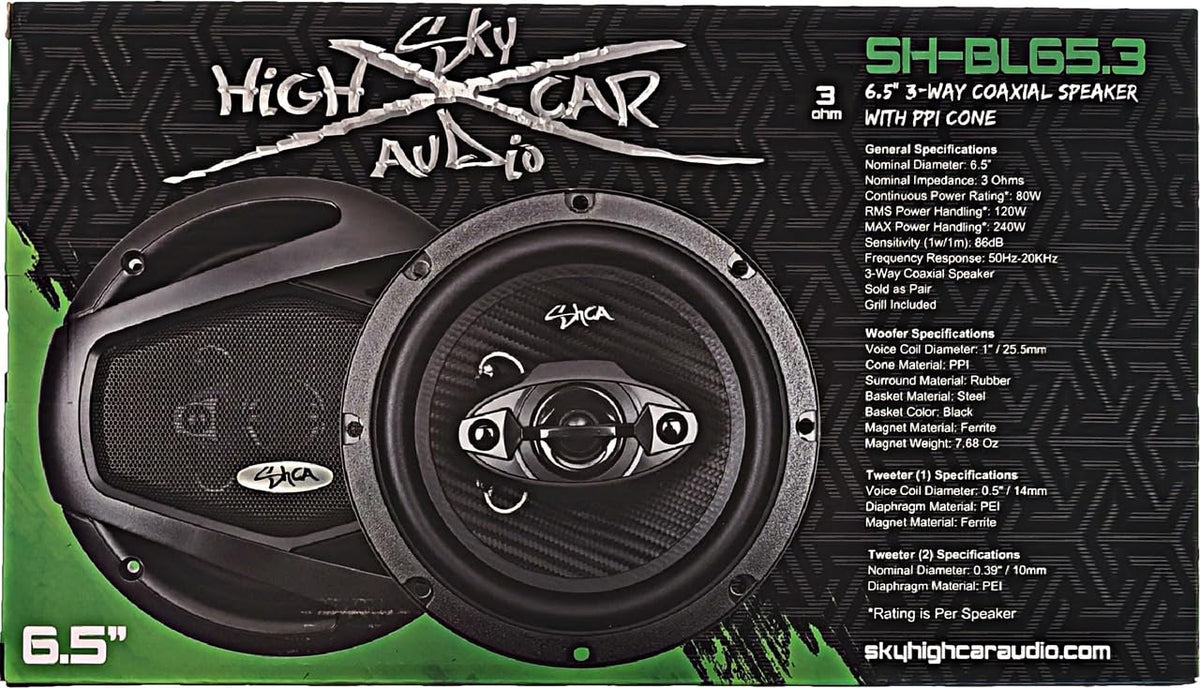 Altavoces Coaxiales Sky High Car Audio 6.5 Pulgadas 3 Ohmios