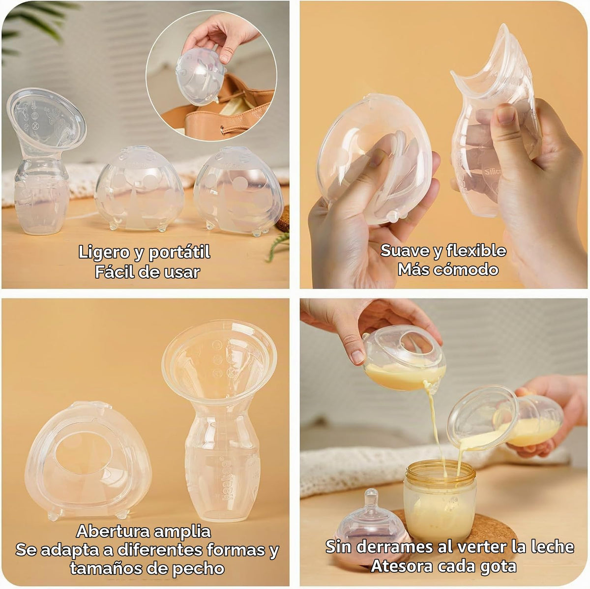 haakaa - Extractor de leche materna de silicona y conchas de catarina para mamás que amamantan para recoger leche materna, bombeo y lactancia, receptor portátil de leche materna (bomba: 4 onzas/100