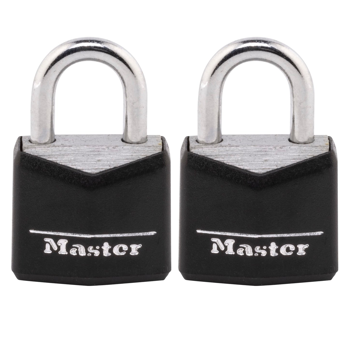 Candado Master Lock negro de aluminio 3/4 de pulgada de ancho 2 unidades