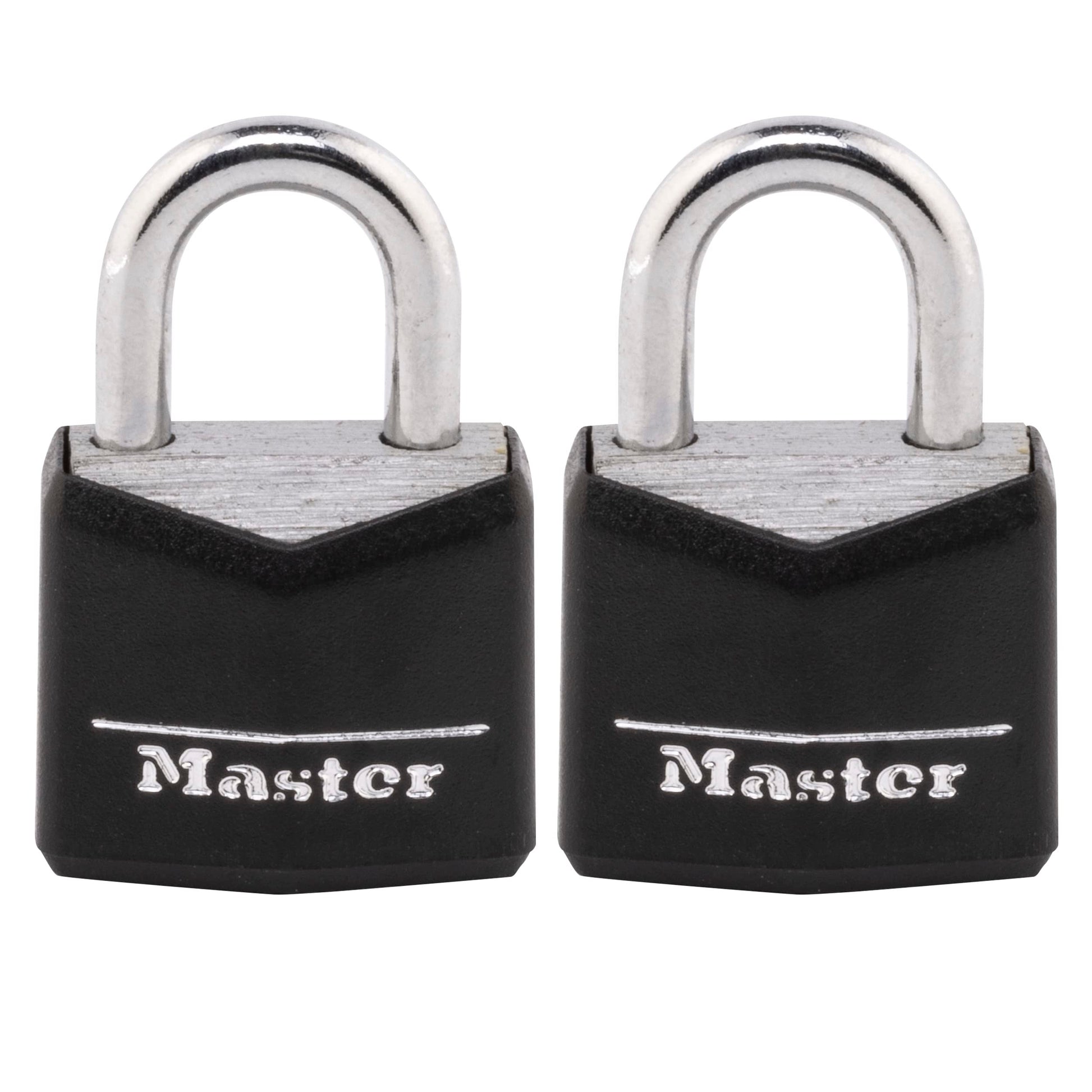 Candado Master Lock negro de aluminio 3/4 de pulgada de ancho 2 unidades