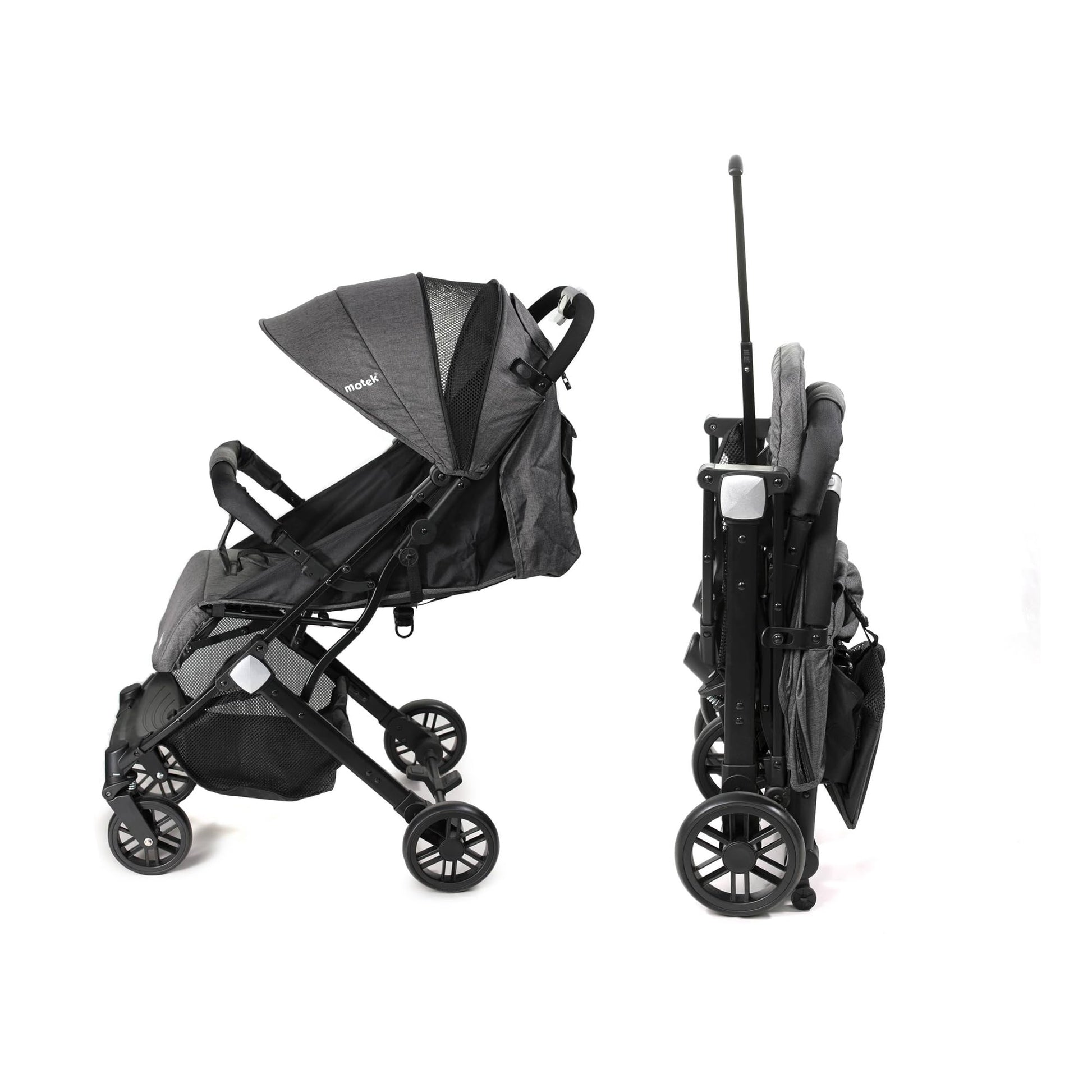 Carriola de Paseo Bebe Motek Livy Maleta Ligera Plegable Gris