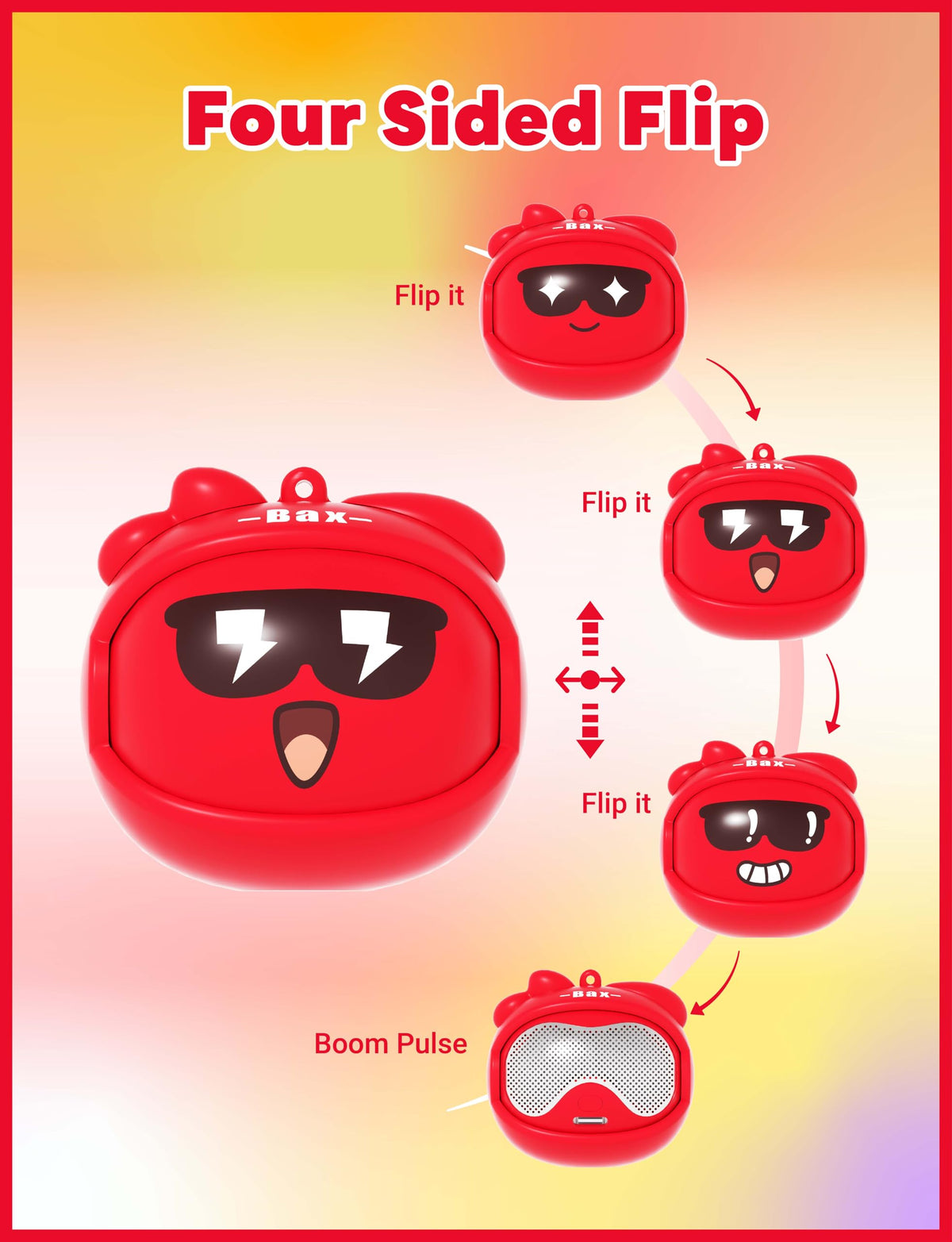 Mini Altavoz Inalámbrico Booma Rojo Sonido Estéreo Interactivo para Niños