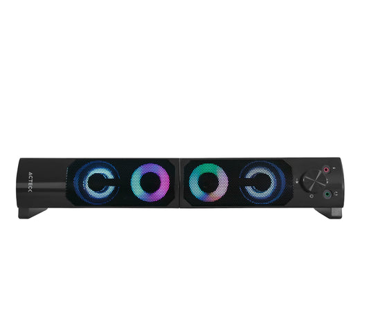 Bocinas Elant Brick AS450 2.0 Ch + Alimentación USB A 2x3W + Conexión 3.5mm + Control de Volumen Negro Advanced Series