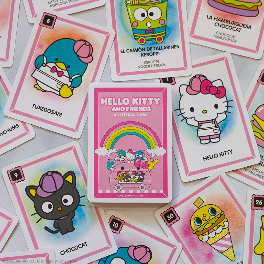 Juego de Lotería Tradicional USAopoly Hello Kitty y Amigos con Ilustraciones Personalizadas e Inspiración en la Cultura Mexicana