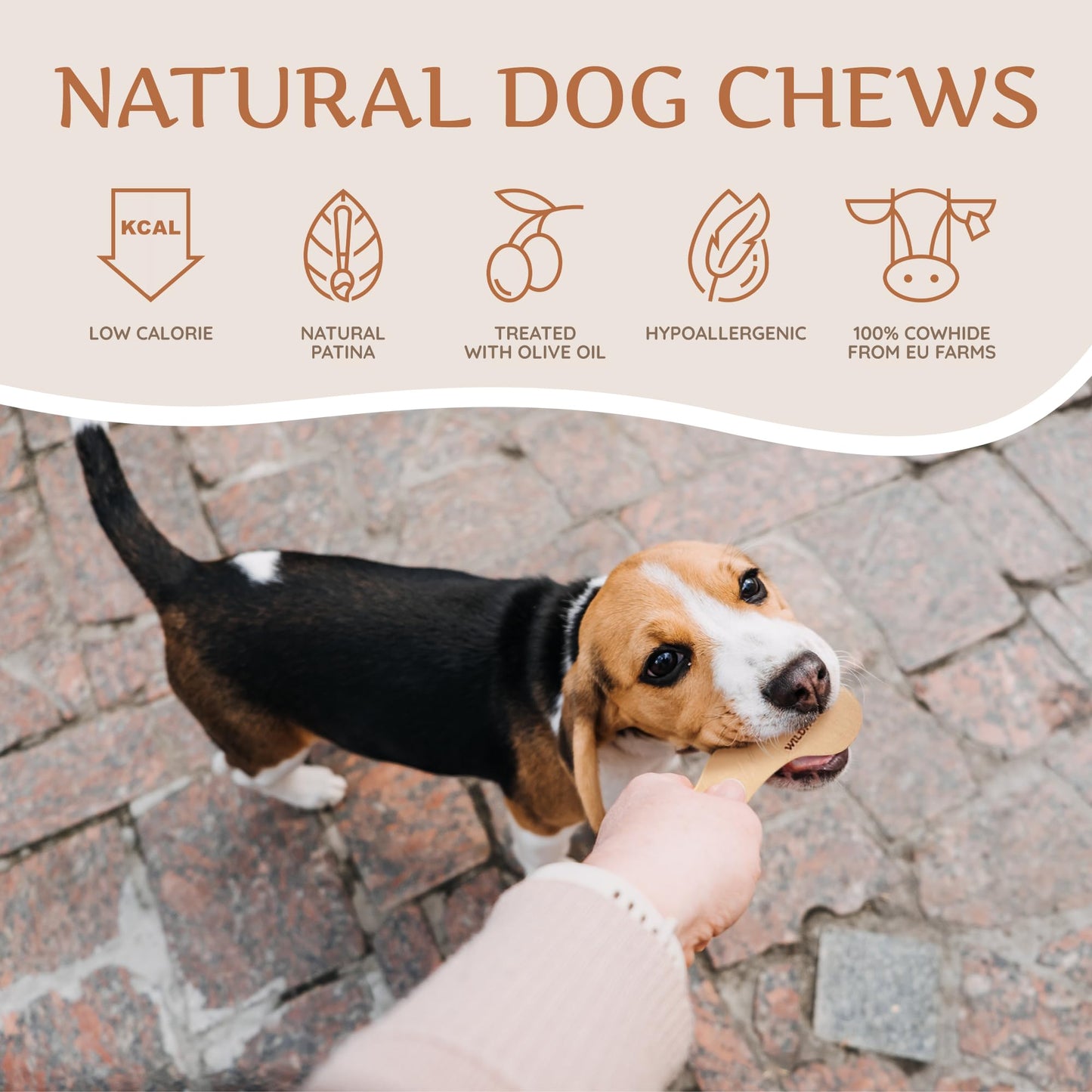 Huesos de Cuero Wildfang Huesos para Perros Cuidado Dental