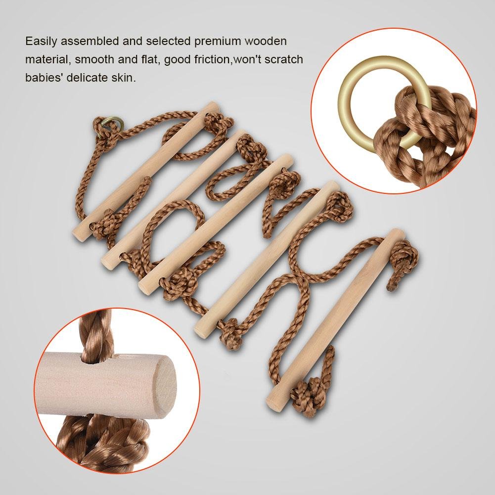 Keenso Climbing Rope Ladder Swing Climb, Hang for Kids Garden Equipment Equipment, Baby Kids Climbing Rope Ladder Swing, previene la obesidad, disminuye la ansiedad, Mantiene un Buen Estado de sueño Otros Juguetes De Exterior Para Niños