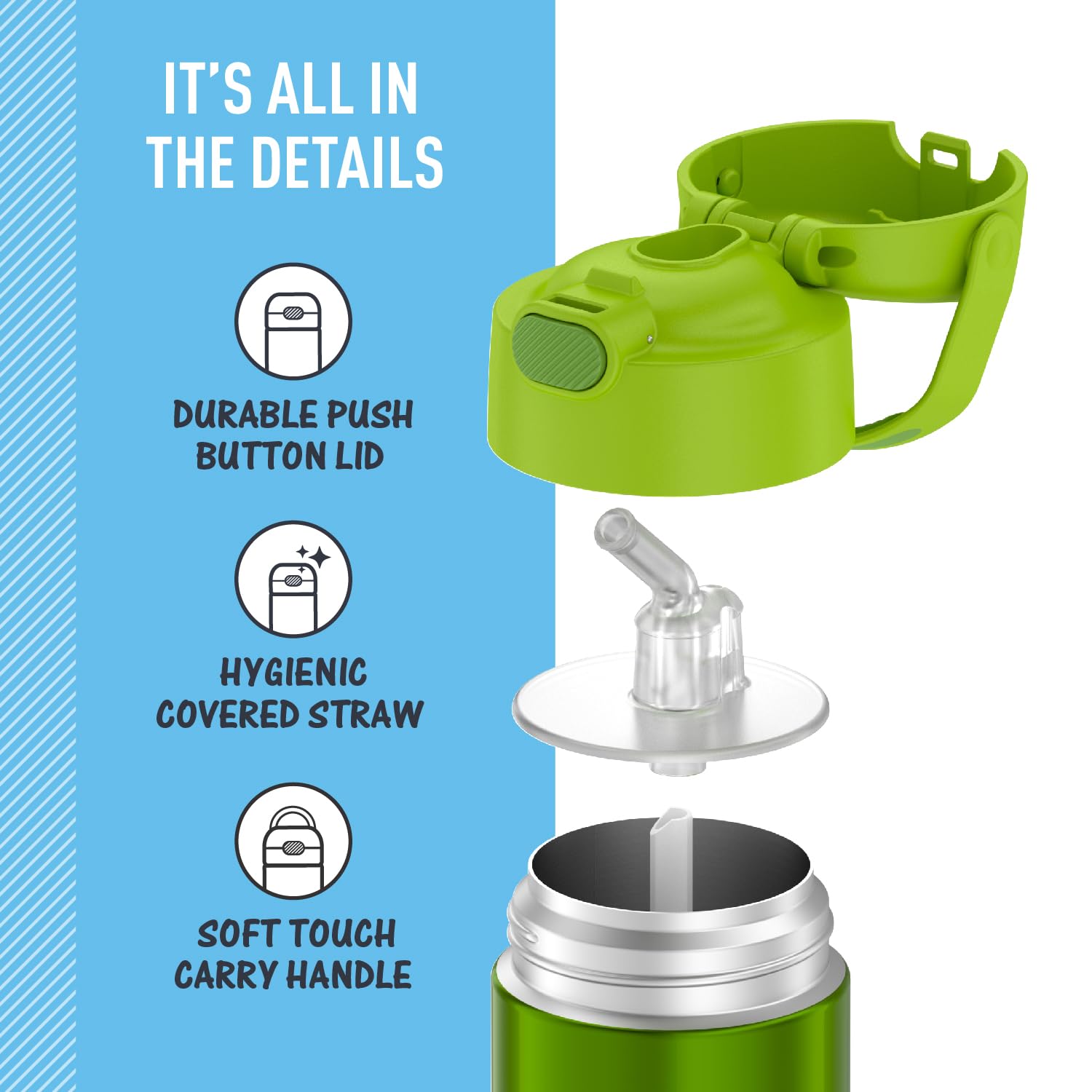 Botella Thermos Funtainer Verde Lima 12 oz