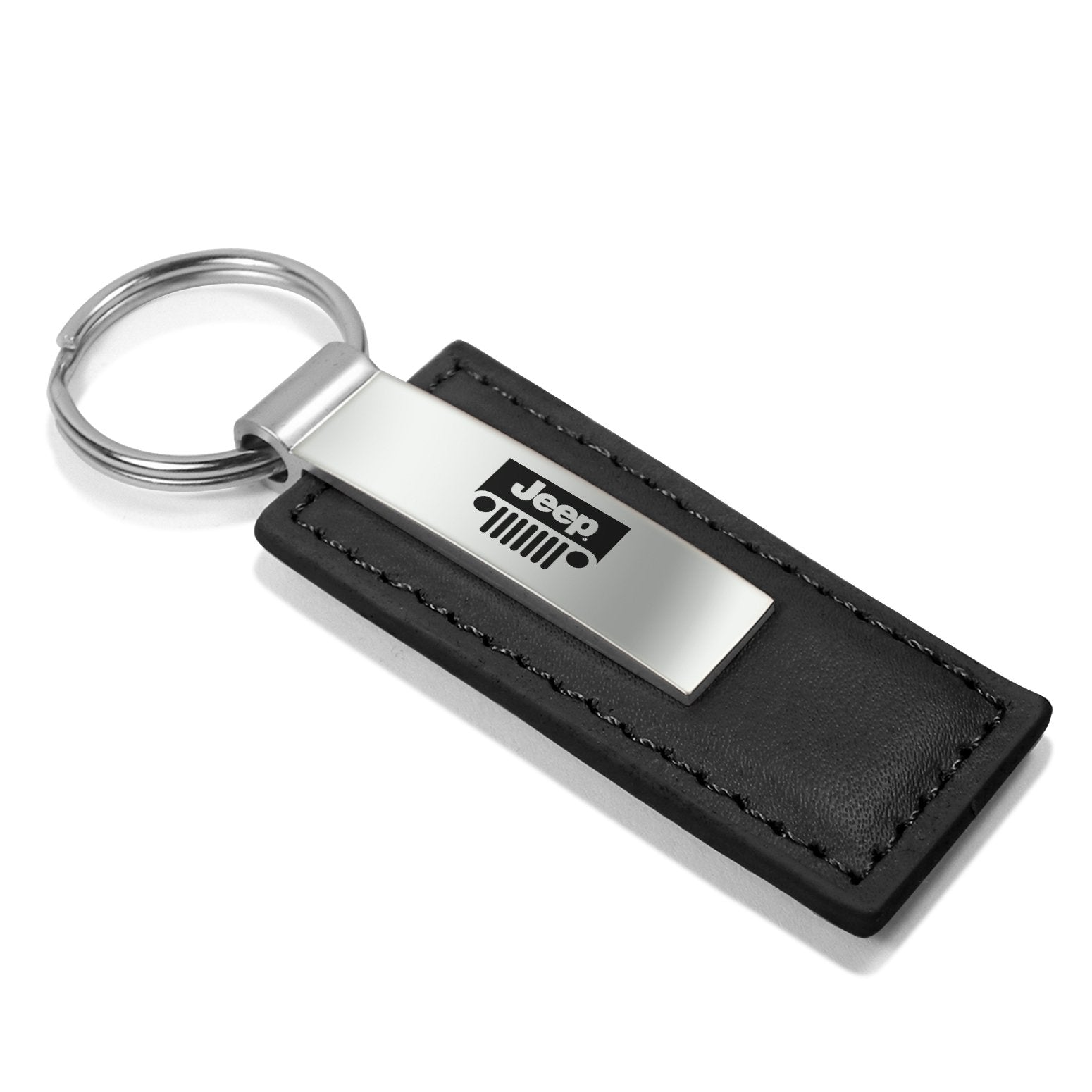 Jeep Grille Black Leather Key Chain