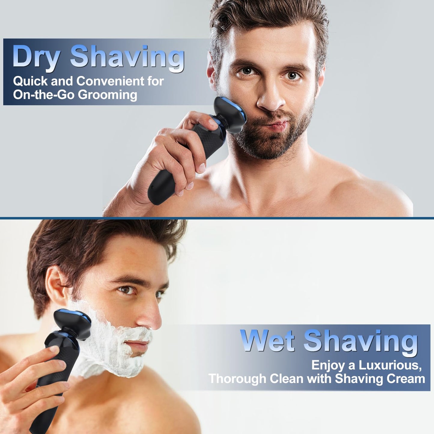 Handsomeface Electric Razor for Men Shavers Face Man Dry Wet Waterproof Rotary Shaver Cordless USB Rechargeable Gift Husband Dad Shaving Machine 30.15, 0.4-Dark Green
