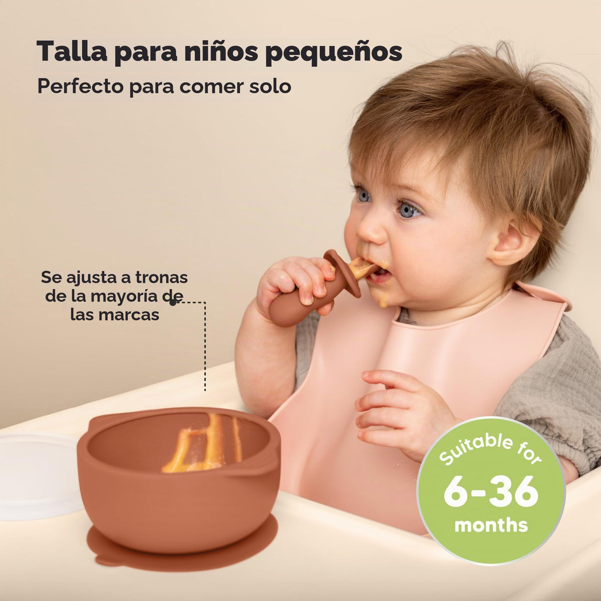 KeaBabies Pack de 2 ventosas de silicona Prep (terracota)