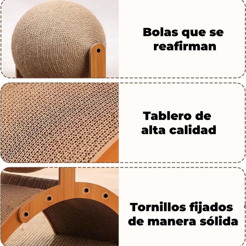 Rascador Bola Nuevo 2025 para Gatos Resistente arañazos con Juguete de Pelota Giratoria 12cm Interactivos para Mascotas Pequeñas